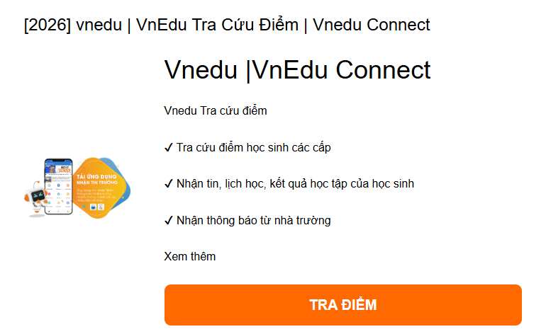 Hướng dẫn tra cứu điểm trên Website vnedu tra cứu điểm tradiem.net