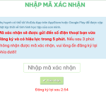 Nhập mã xác nhận để đăng kí tài khoản Vioedu